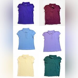 Girls Uniform Ruffle Soft Stretch Pique Polo (lot of 6) sz 14/16 XL